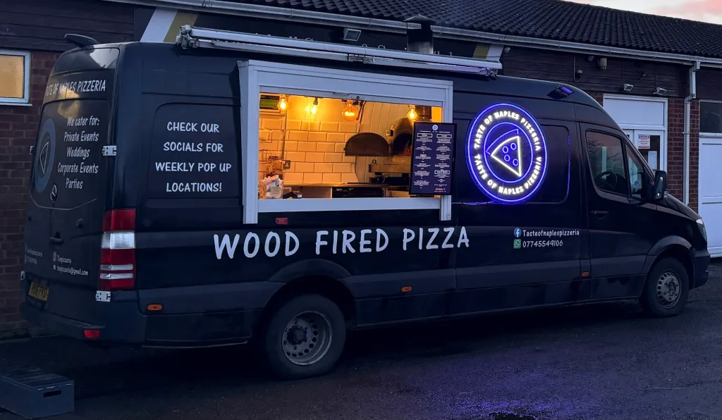 Taste of Naples wood-fired pizza van